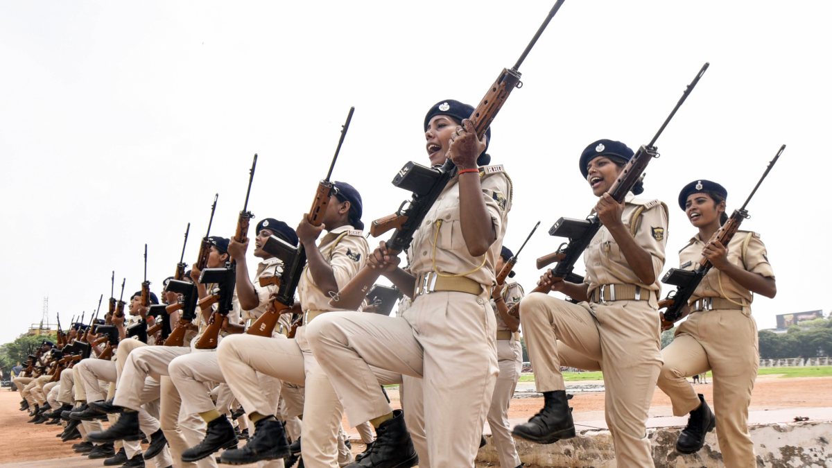 Bihar home guards rehearse for Independence Day parade