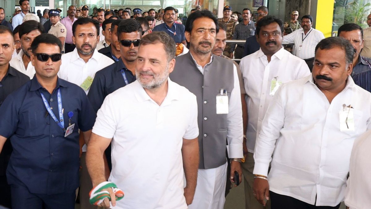 Rahul Gandhi arrives at Chennai Airport