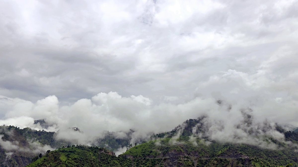 Fog and clouds blanket Ramban hills after heavy rain