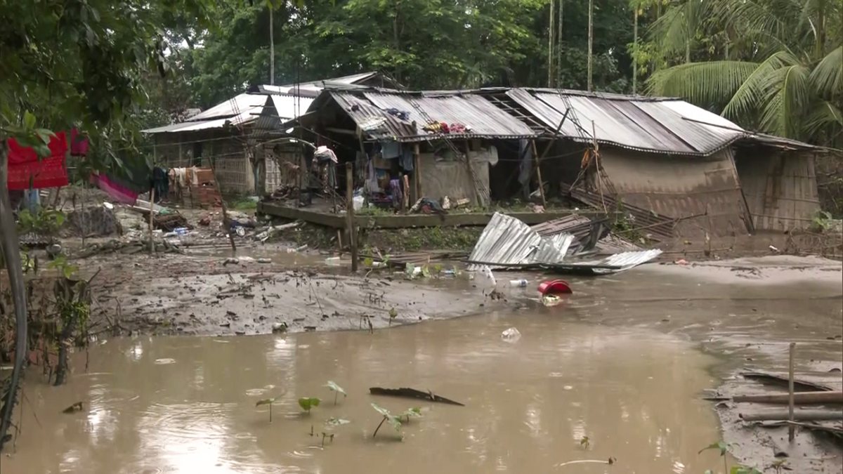 Flood damage visible in Sivasagar after heavy rains