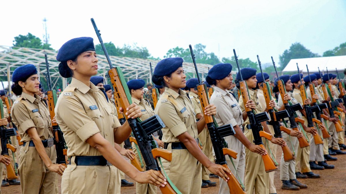Police rehearse for Independence Day parade in Bhopal
