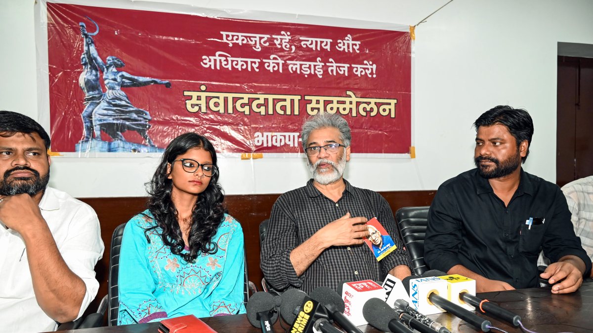CPI(ML) general secretary addresses press conference in Patna
