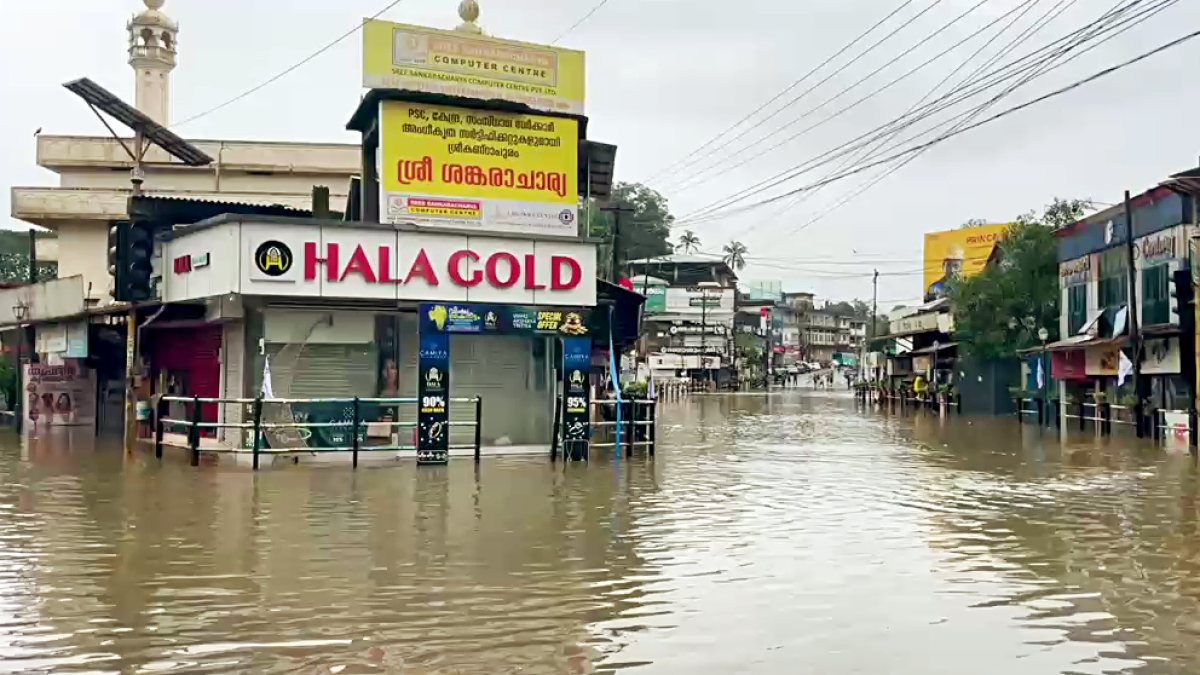 Kannur market partially submerged after heavy rainfall