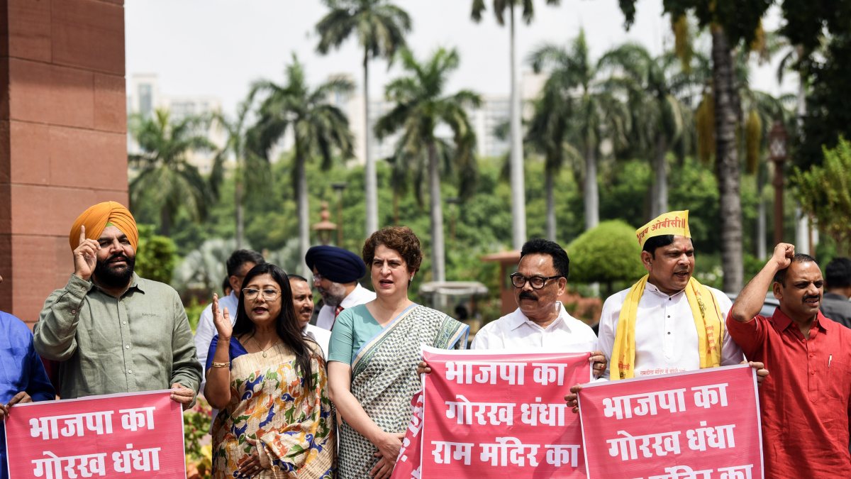Opposition MPs protest over Ayodhya donation embezzlement issue