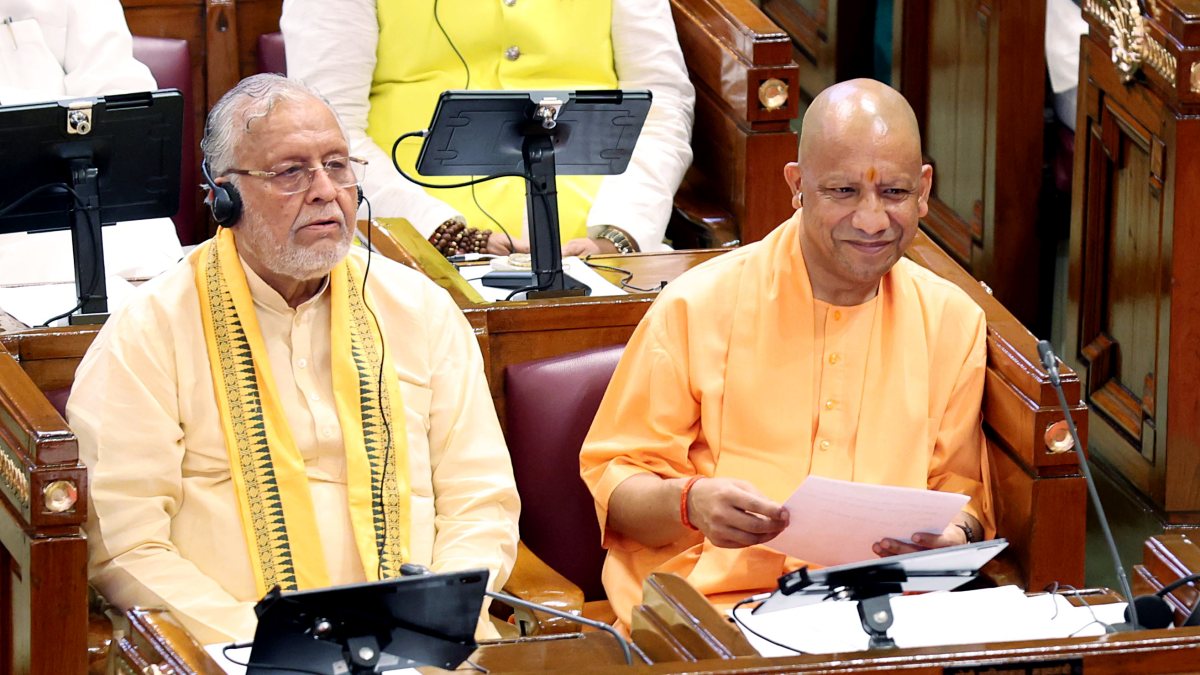 Yogi Adityanath attends UP Assembly monsoon session in Lucknow