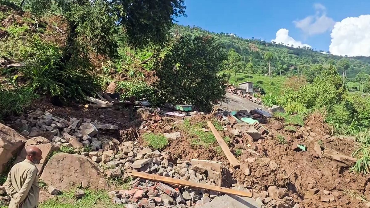 Landslide aftermath near Surhoti village in Poonch after heavy rain