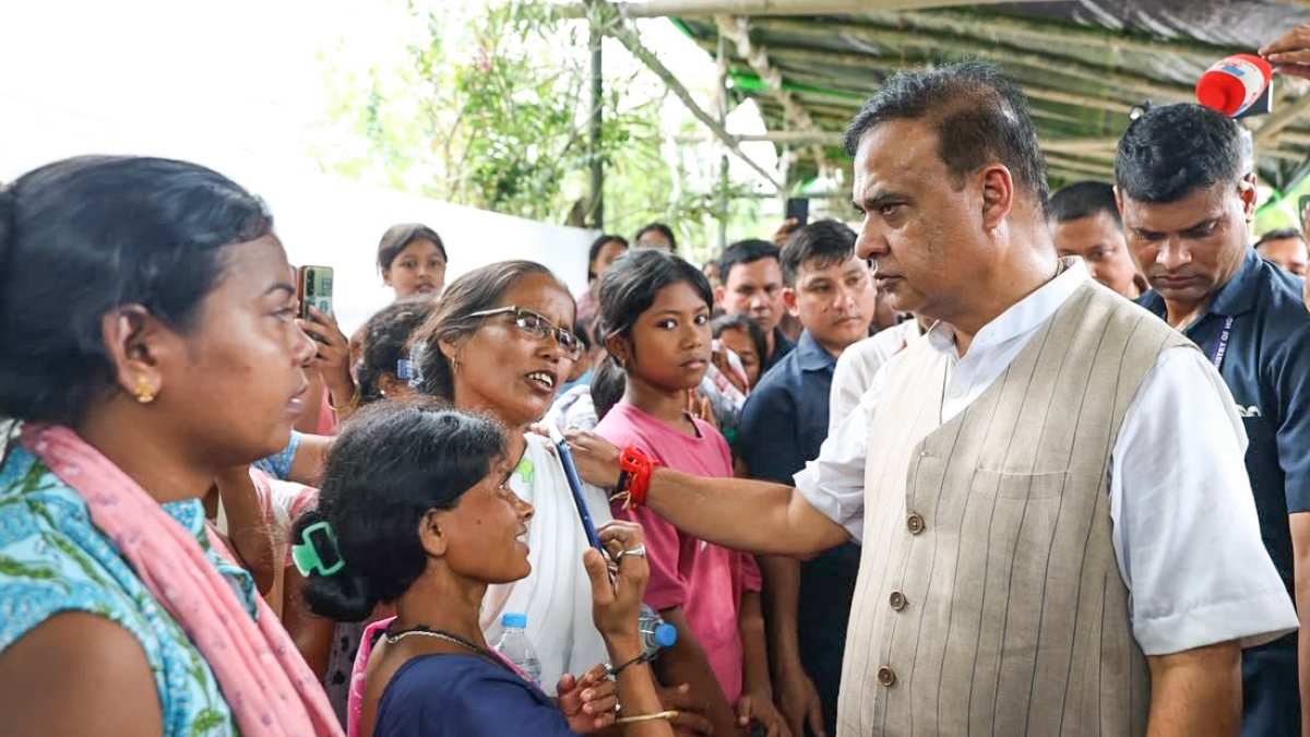 Assam CM visits flood-hit Sivasagar village, hears residents' concerns