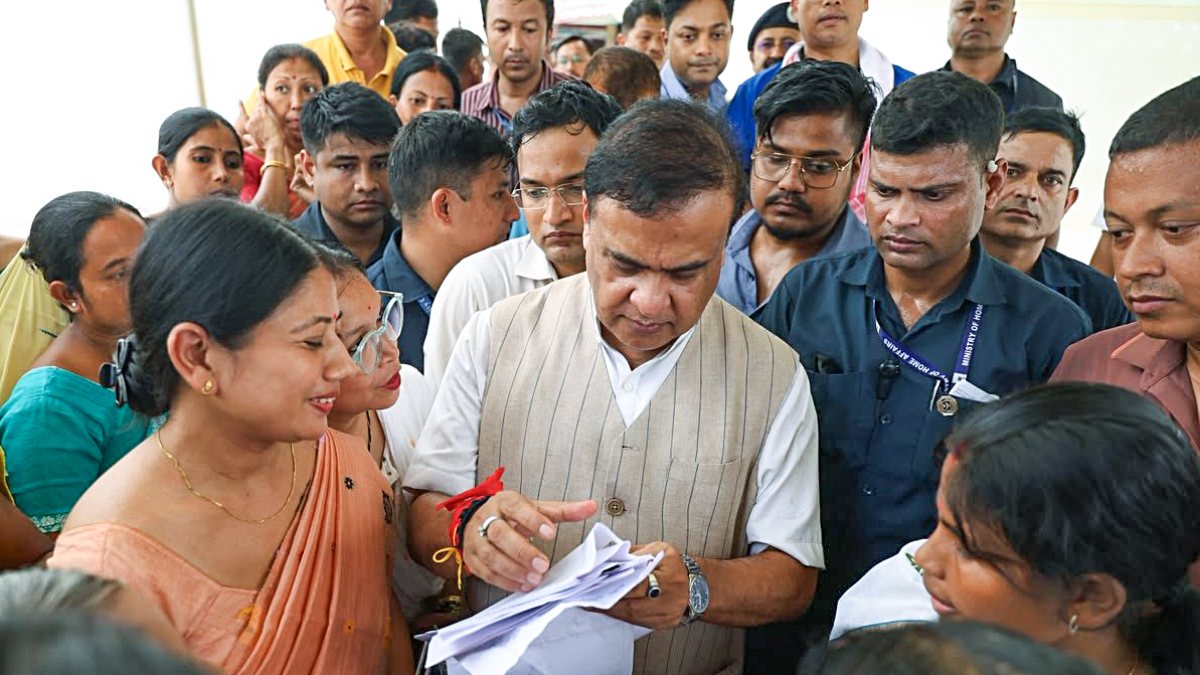 Assam CM visits flood-hit Sivasagar village, hears residents' concerns