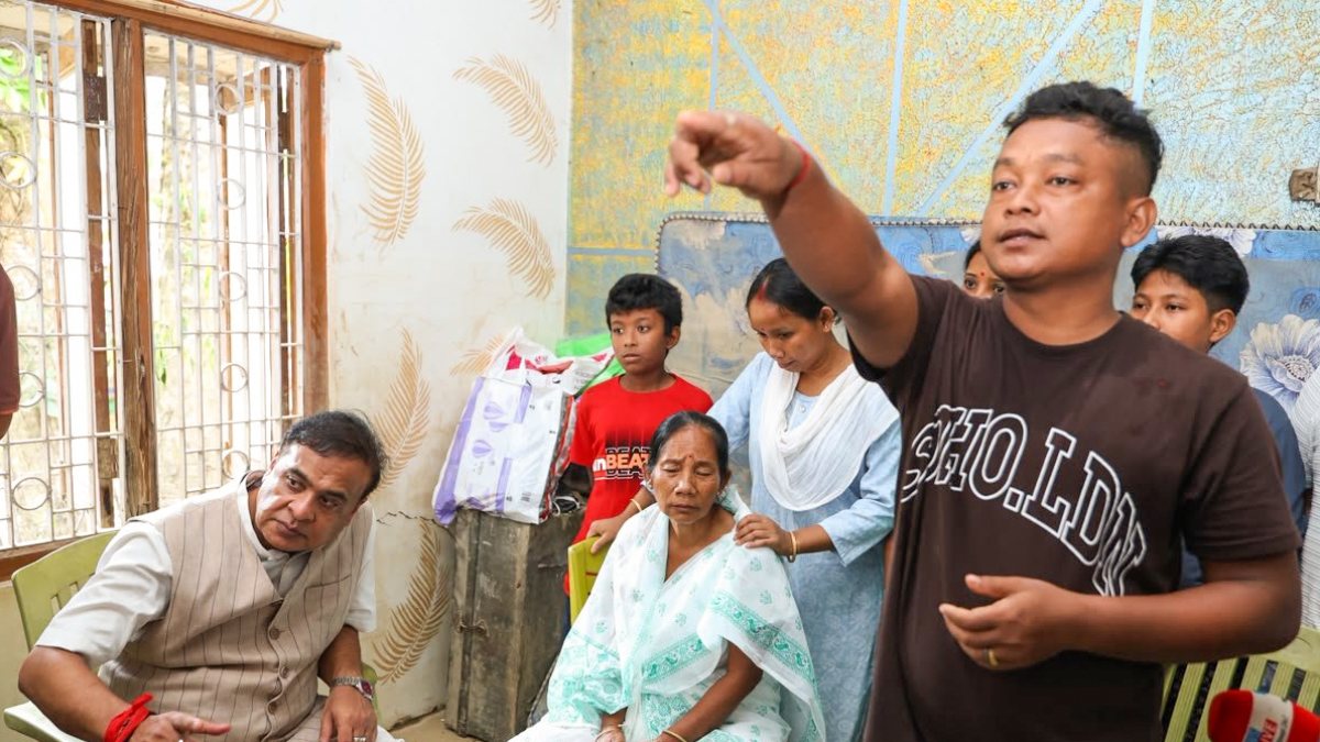 Assam CM visits flood-hit Sivasagar village, hears residents' concerns