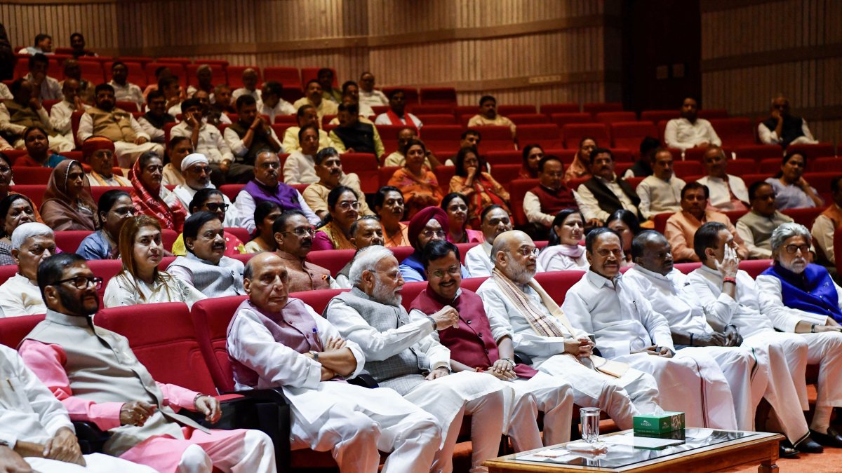 NDA leaders gather for parliamentary party meeting in Delhi