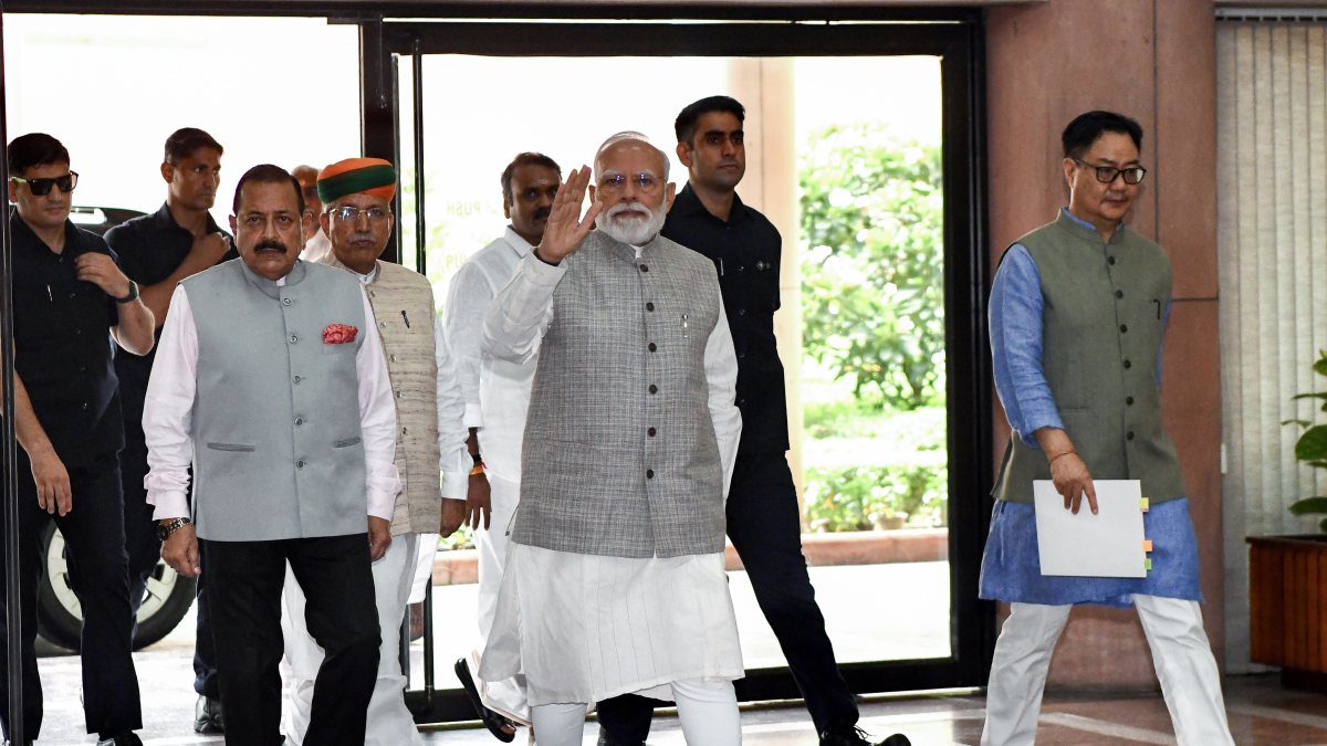 Modi arrives for NDA parliamentary party meeting in New Delhi