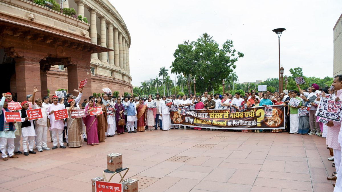 Opposition MPs protest over Ram Mandir donation embezzlement