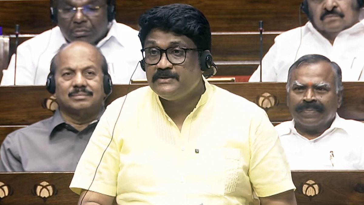 CPI(M) MP A A Rahim addresses Rajya Sabha during Monsoon session