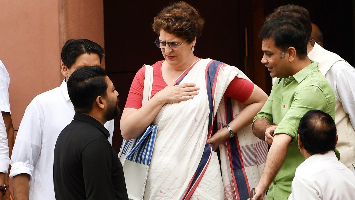 Congress MPs arrive at Parliament for Monsoon Session