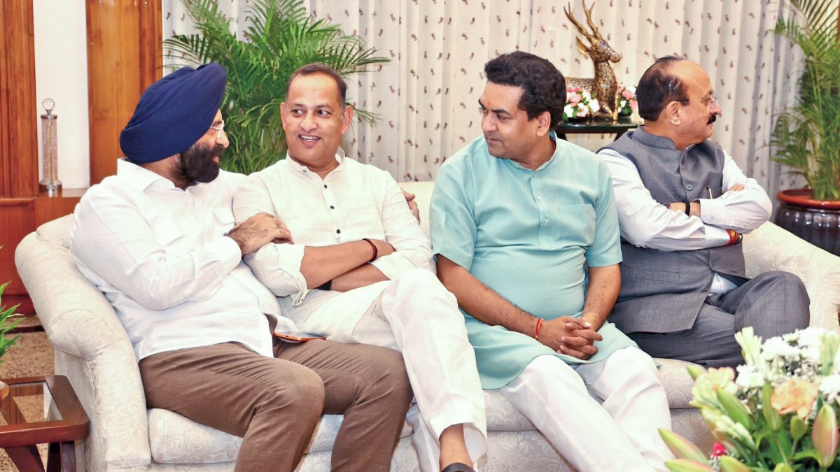 Delhi cabinet ministers gather at Lok Niwas in New Delhi