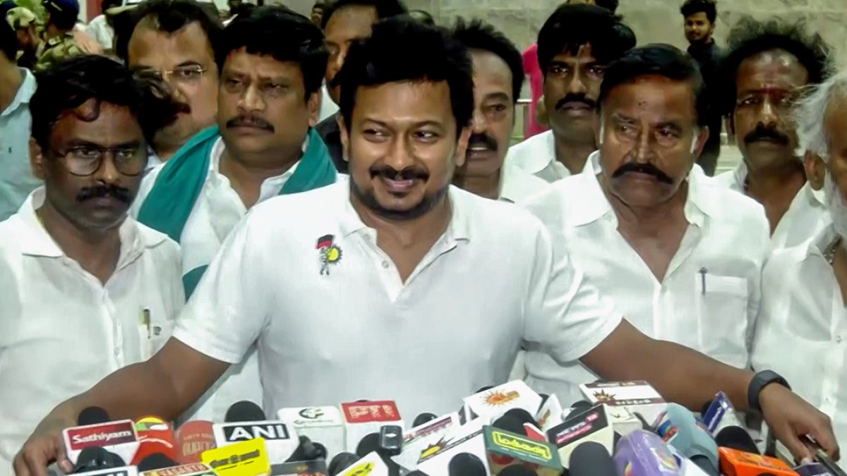 DMK's Udhayanidhi Stalin addresses media in Tiruchirappalli