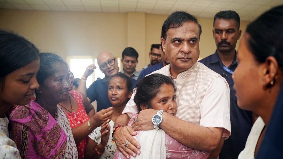 Assam CM Sarma visits flood-hit Sivasagar, meets victims
