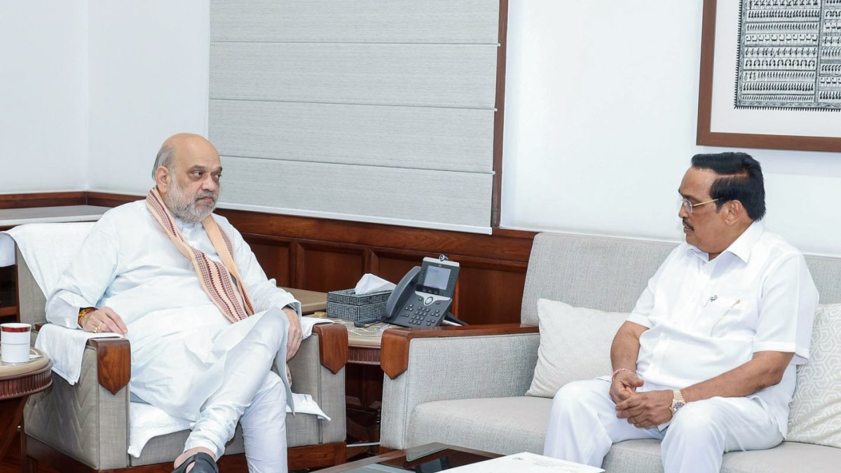 Amit Shah meets CR Patil in New Delhi