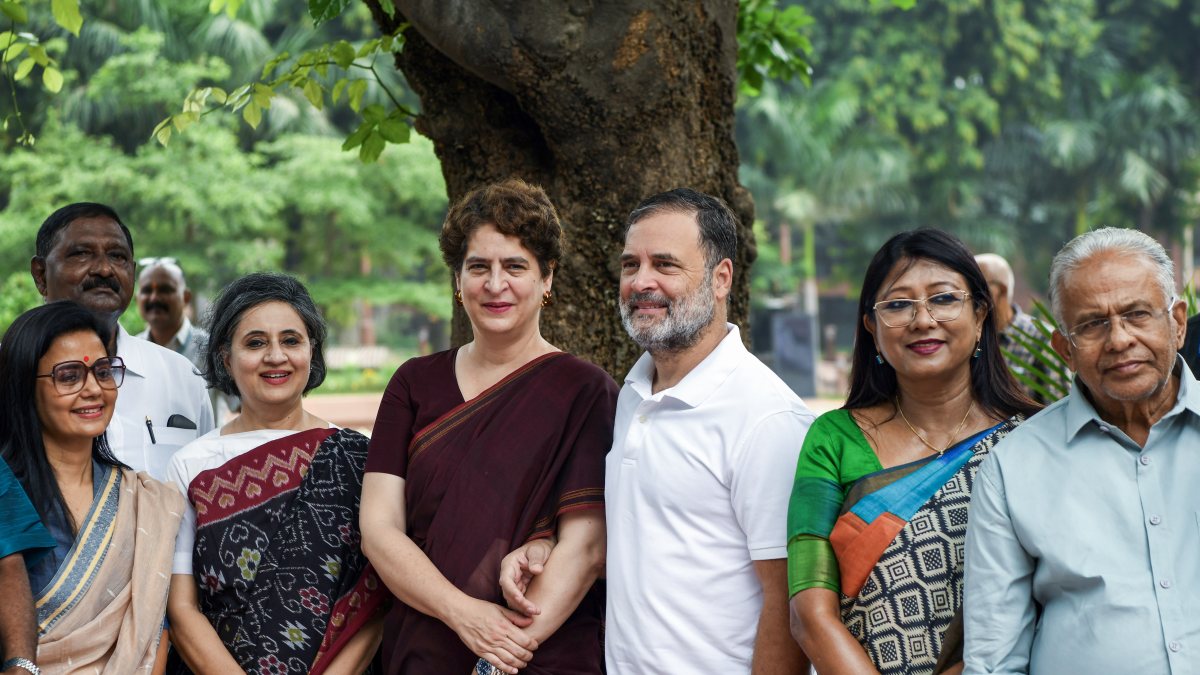 Rahul Gandhi, opposition MPs at Parliament during Monsoon Session