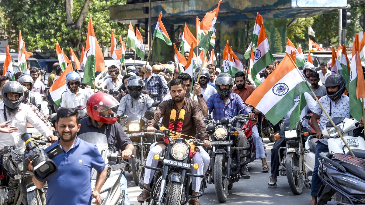 BJP motorcycle rally in Srinagar marks Article 370 abrogation anniversary