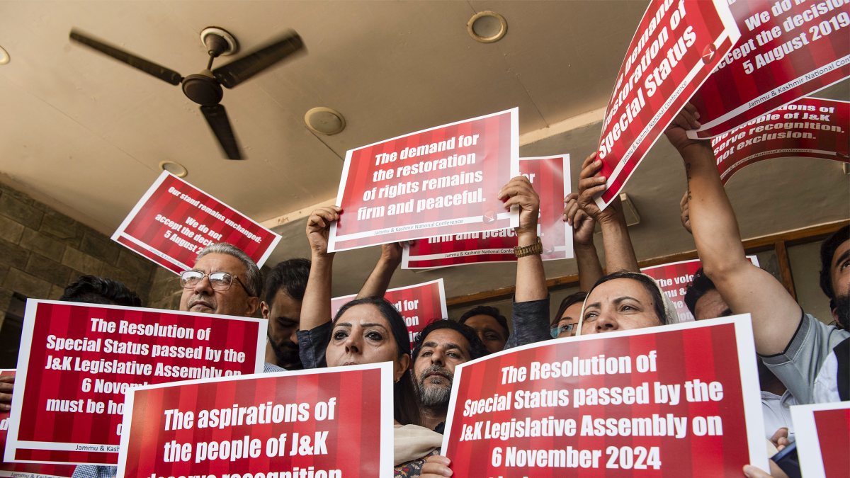 Protest marks seventh anniversary of Article 370 abrogation