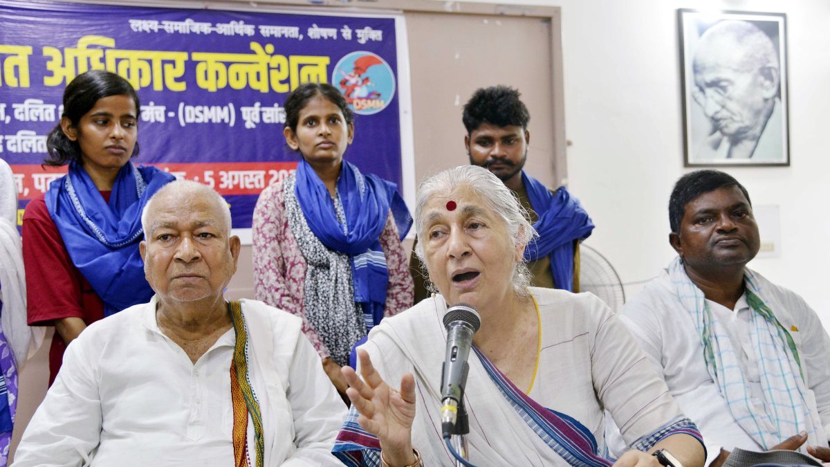 CPI(M) leader Subhashini Ali addresses press conference in Patna