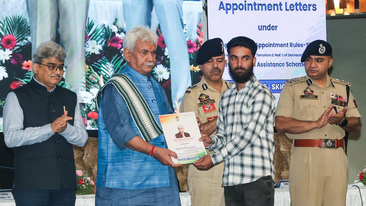 J&K LG hands job letters to terror victims' kin in Srinagar