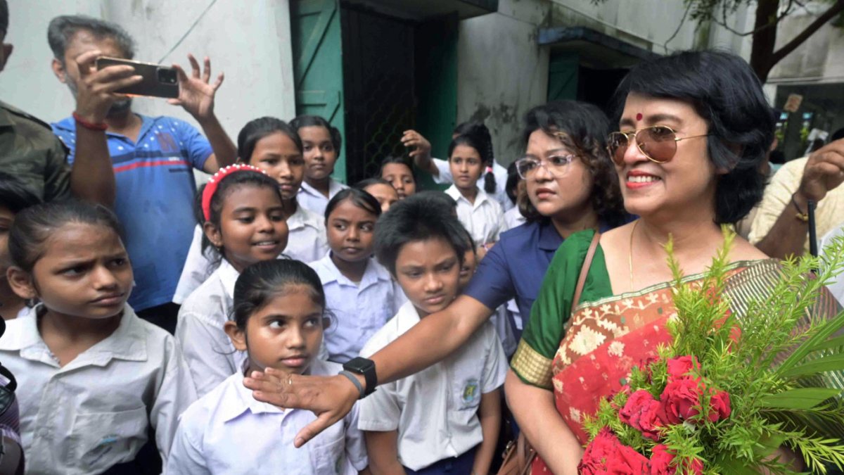Taslima Nasrin meets children in North 24 Parganas