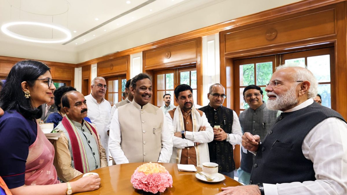BJP MPs meet PM Modi after Rajya Sabha election