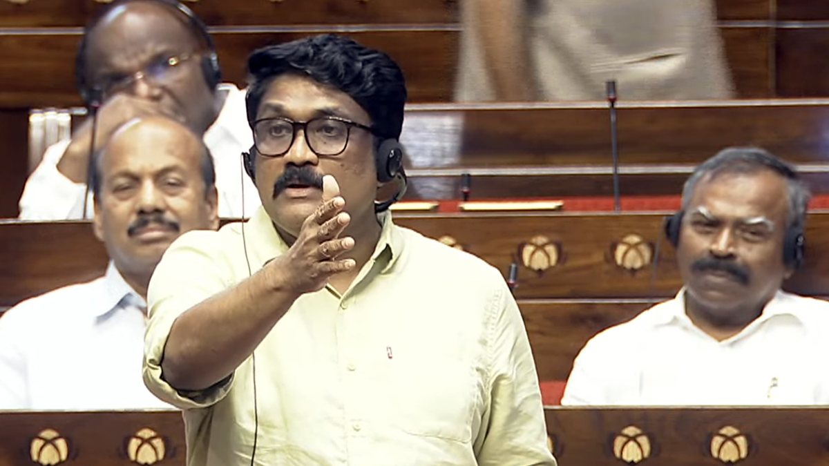 CPI(M) MP A A Rahim addresses Rajya Sabha during Monsoon session