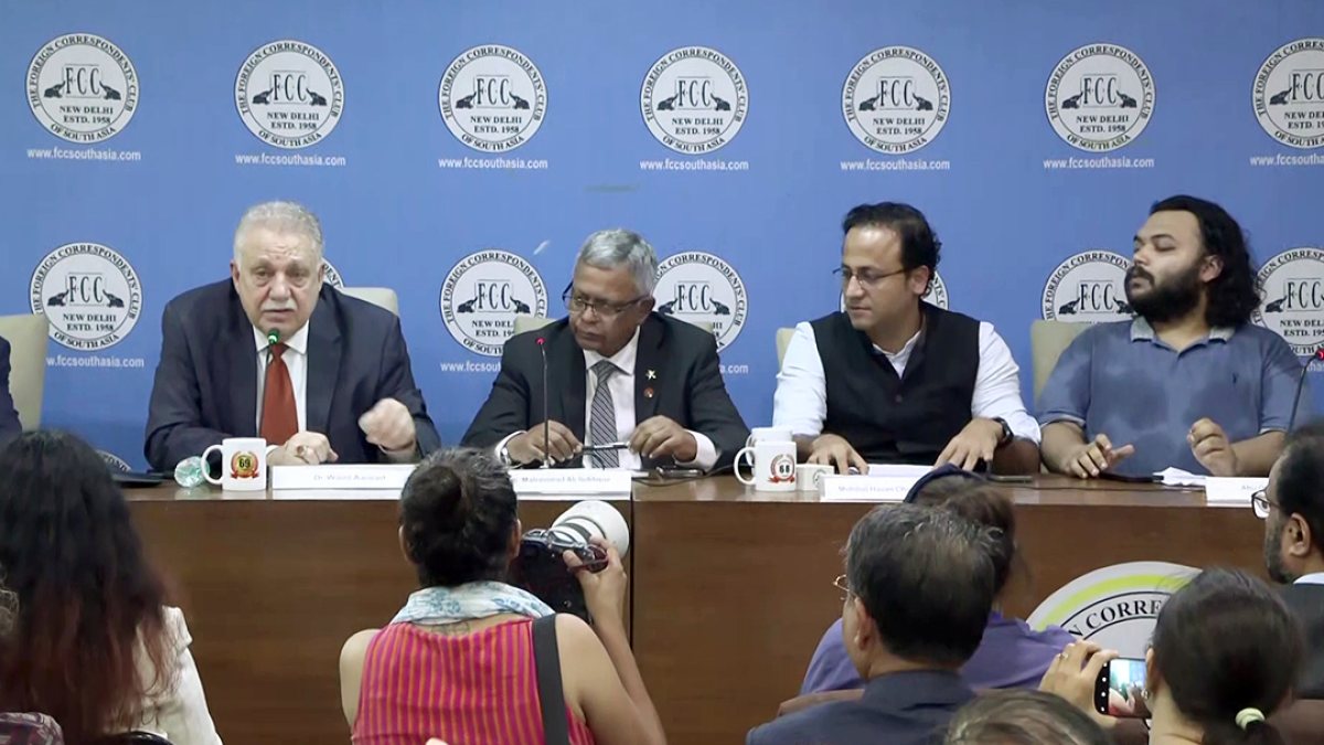 Bangladesh Awami League leaders hold press conference in New Delhi