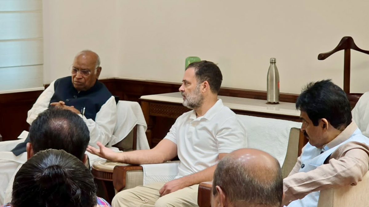 INDIA bloc leaders meet in Kharge's chamber in Delhi