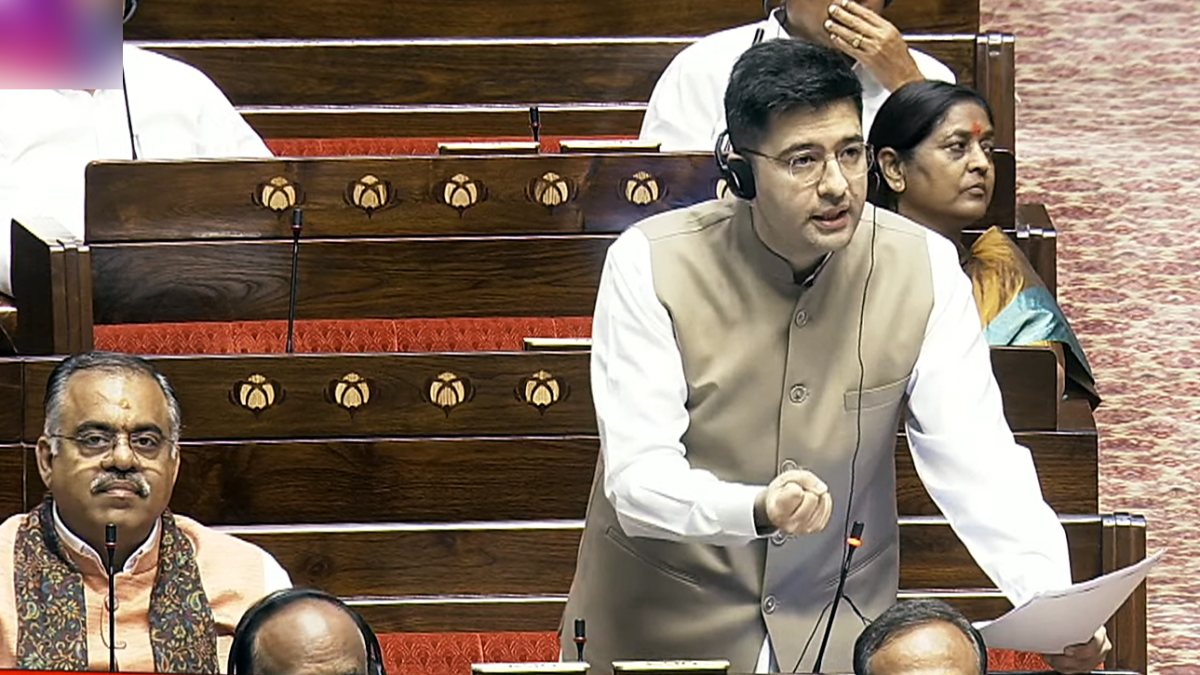 BJP MP Raghav Chadha addresses Rajya Sabha in Monsoon session