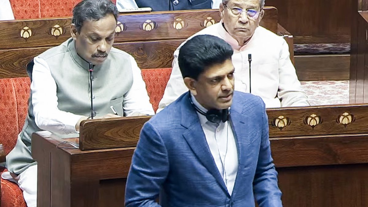 Chandra Sekhar Pemmasani addresses Rajya Sabha during Monsoon session