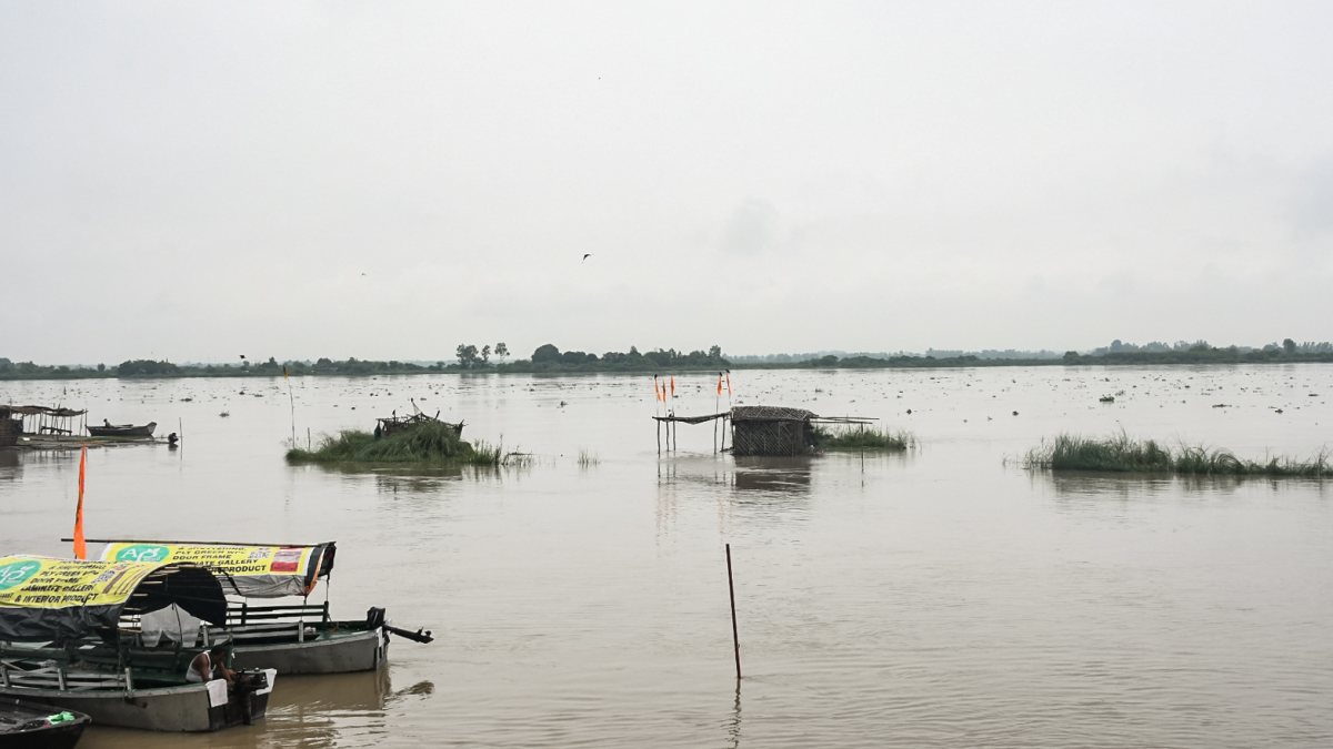 Rising Ganges waters submerge Sarasaiya Ghat in Kanpur