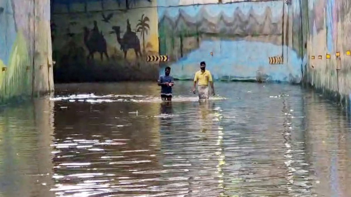 Gurugram streets waterlogged after heavy rainfall