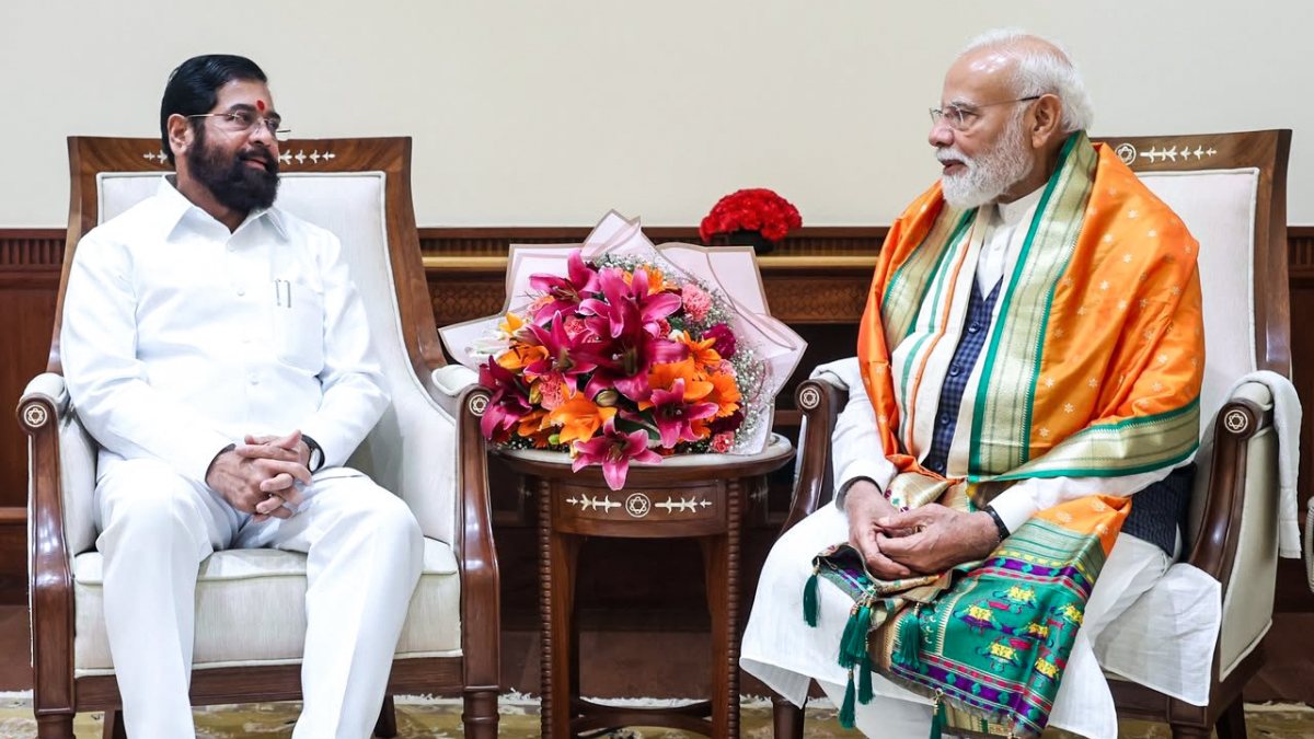 Shinde meets PM Modi at Parliament House in New Delhi