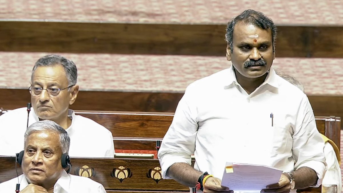 MoS Murugan addresses Rajya Sabha during Monsoon session