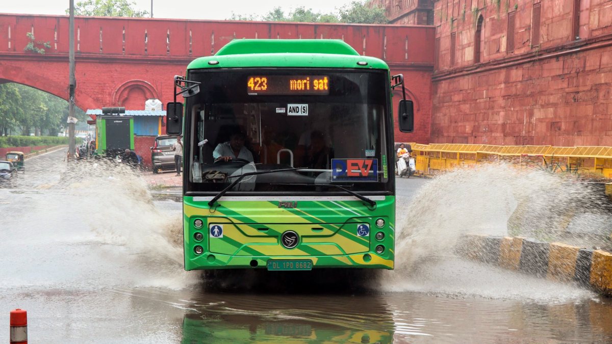 Heavy rain waterlogs roads near Red Fort in Delhi