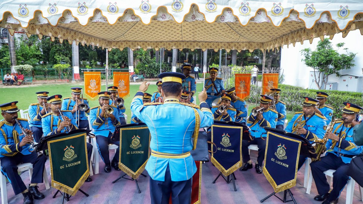 CRPF band rehearses for 80th Independence Day in Lucknow