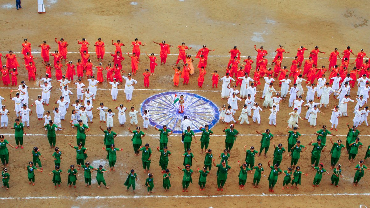 Students form national flag in Bharatanatyam tribute ahead of Independence Day