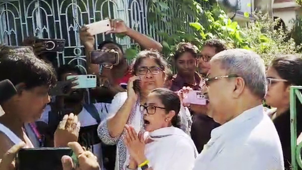 Former West Bengal Chief Minister Mamata Banerjee speaks to the media following…