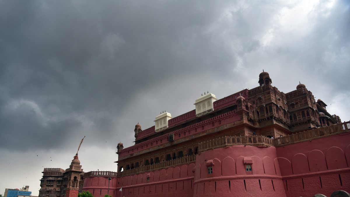 Dark clouds gather over Bikaner's Junagarh Fort