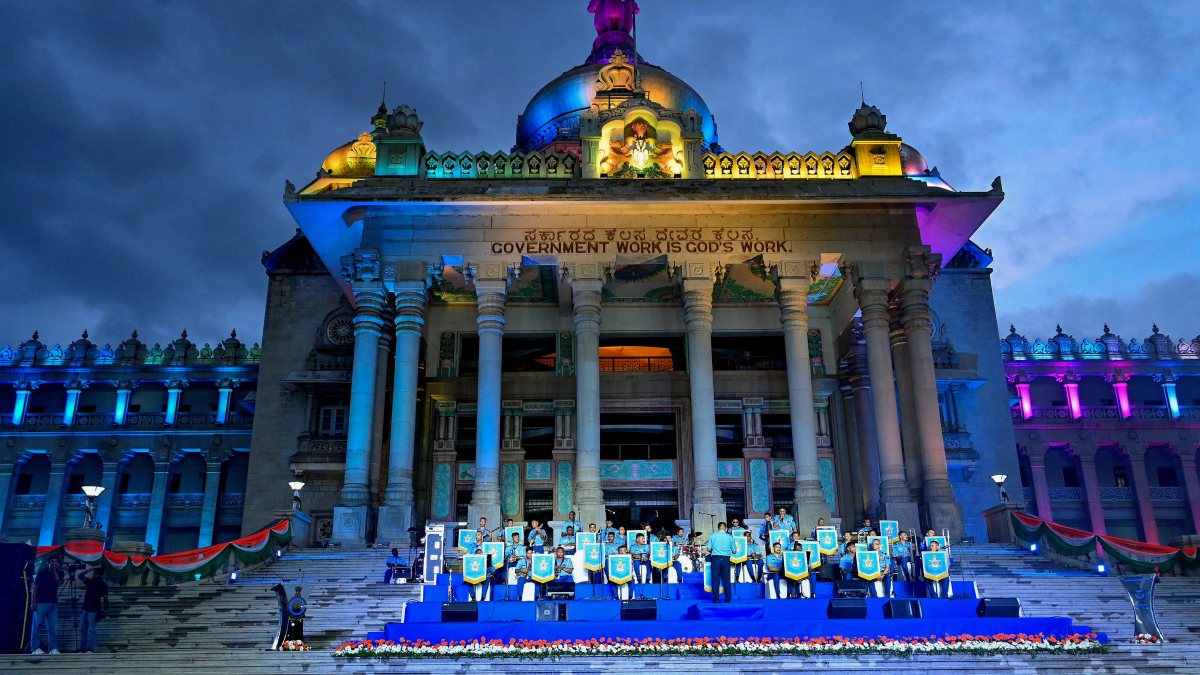 IAF Symphony Orchestra performs at illuminated Vidhana Soudha