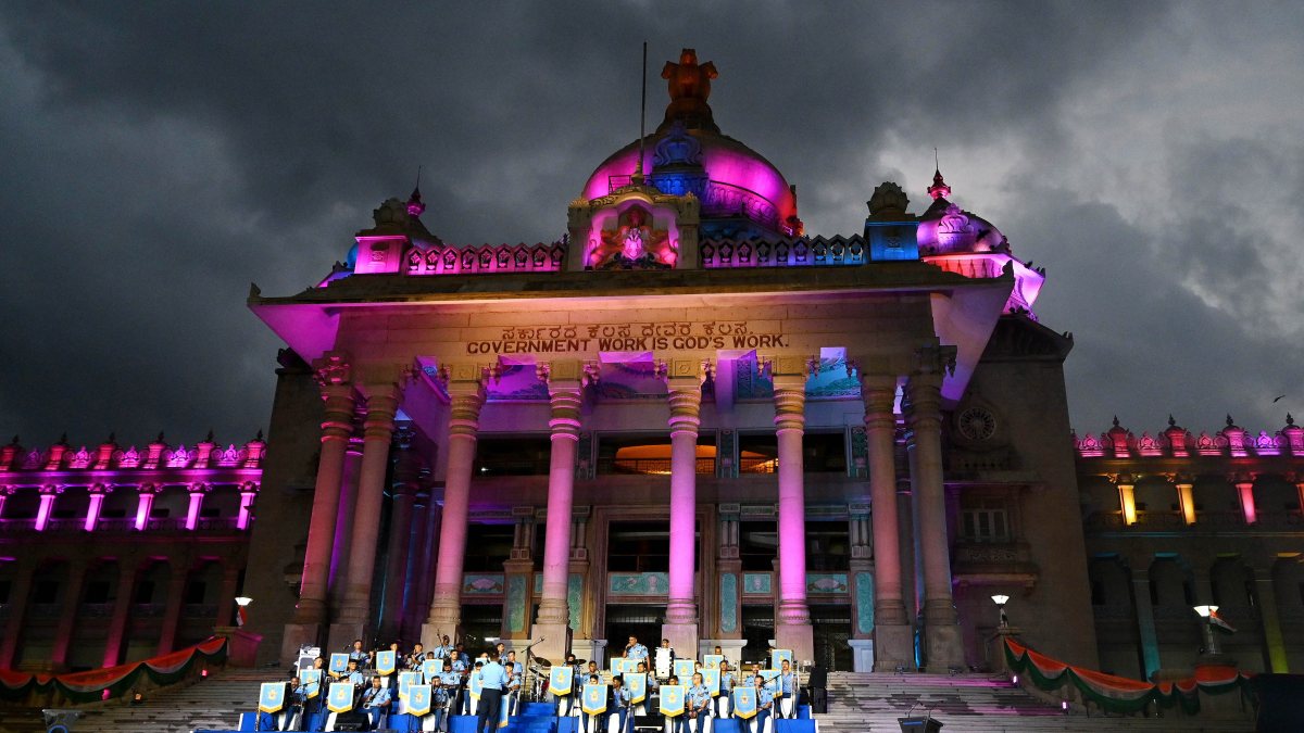 IAF Symphony Orchestra performs at illuminated Vidhana Soudha