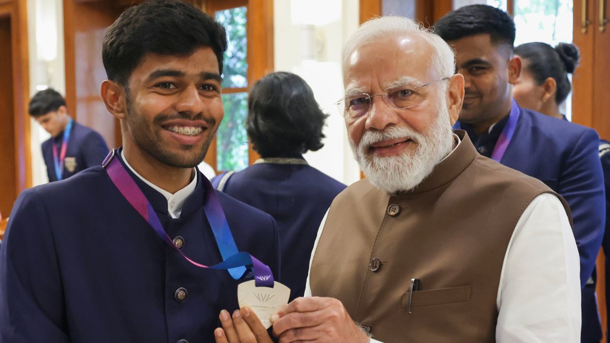PM Modi meets CWG 2026 silver medallist para-athlete Basil
