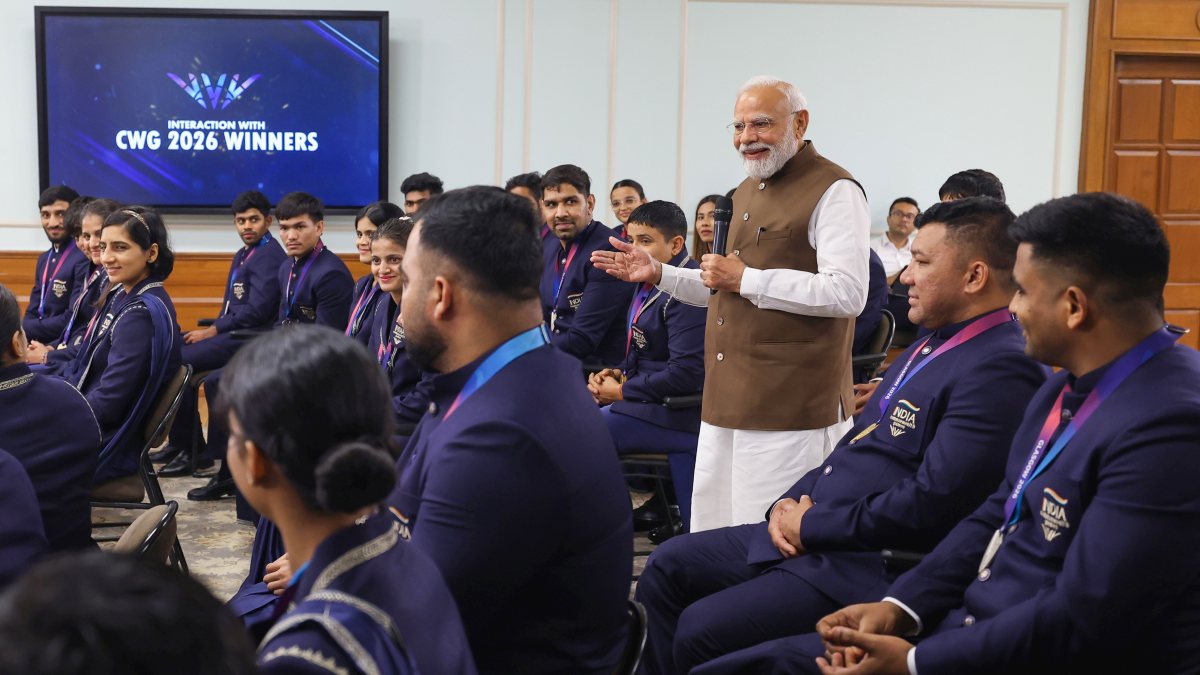 PM Modi meets CWG 2026 medallists in New Delhi