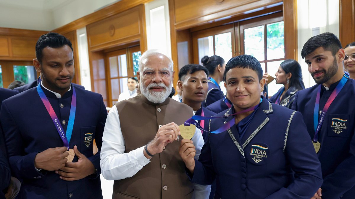 PM Modi meets CWG 2026 gold medallist Sharmila Dhankhar