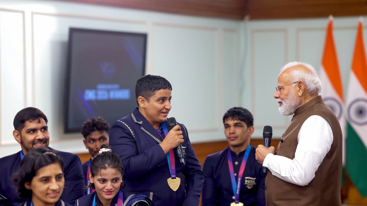 PM Modi meets CWG 2026 gold medallist Sharmila Dhankhar