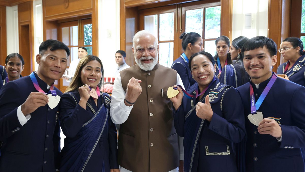 PM Modi meets Commonwealth Games 2026 medalists in New Delhi